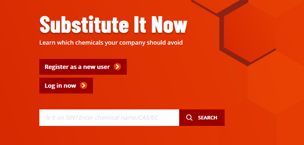 ChemSec SIN (Substitute It Now) List search tool